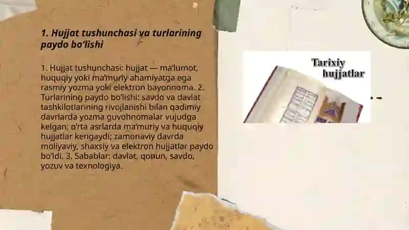 Hujjatlarning paydo boʻlishi va tarixi 3