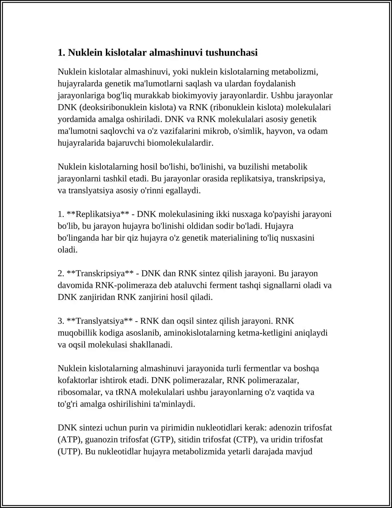 NUKLEIN KISLOTALAR ALMASHINUVI 3