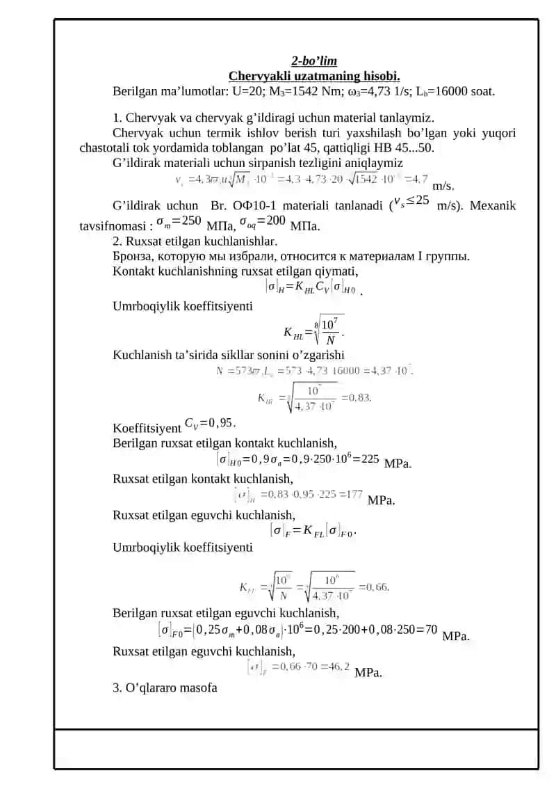Yuritmaning kinematik hisobi 3