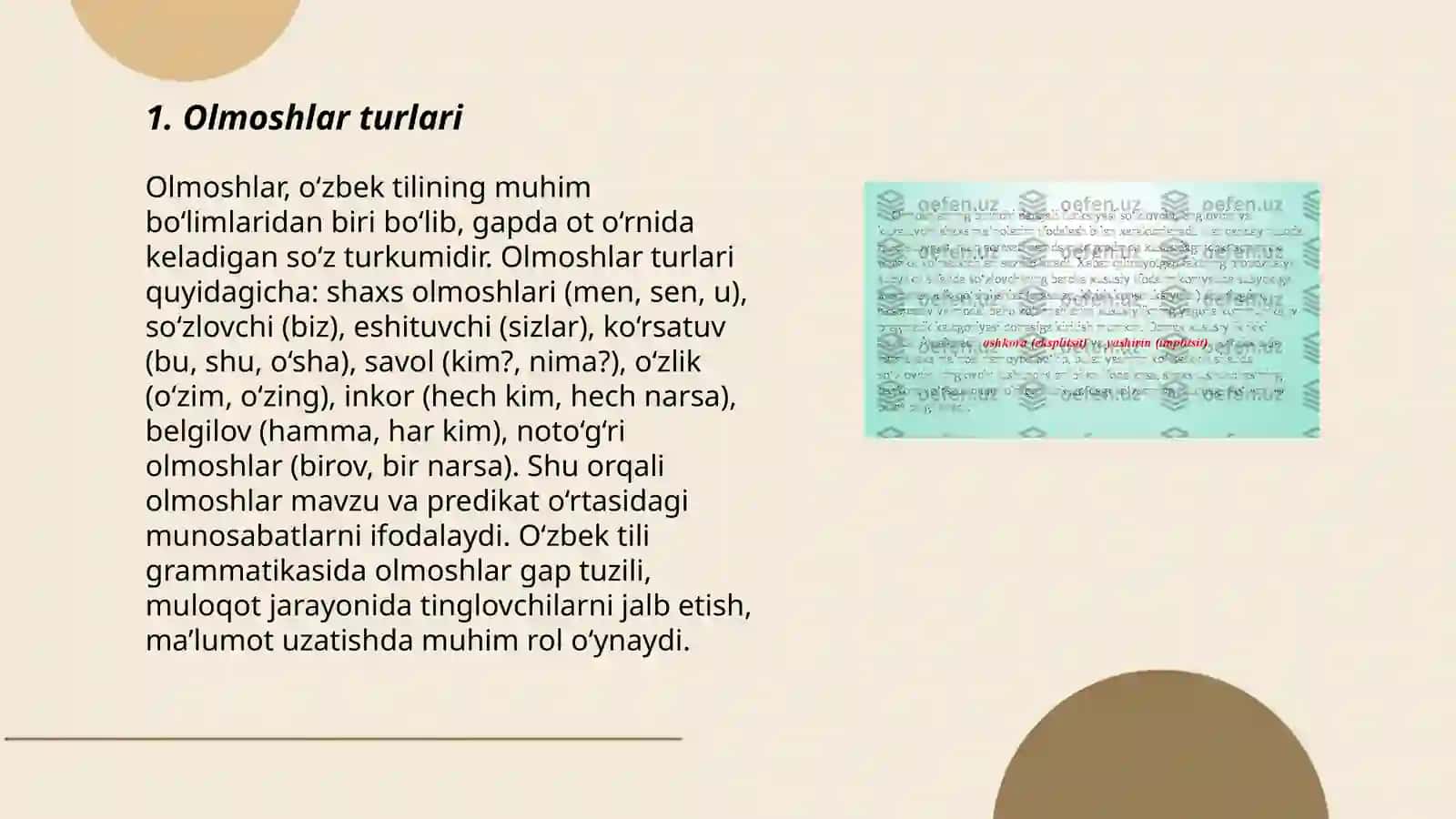 Olmosh so'z turkumi 3