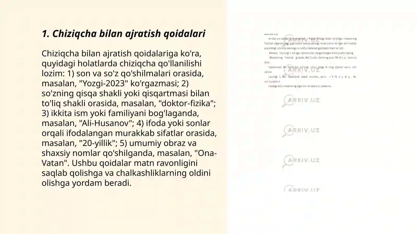 Chiziqcha va ajratib yozish 3