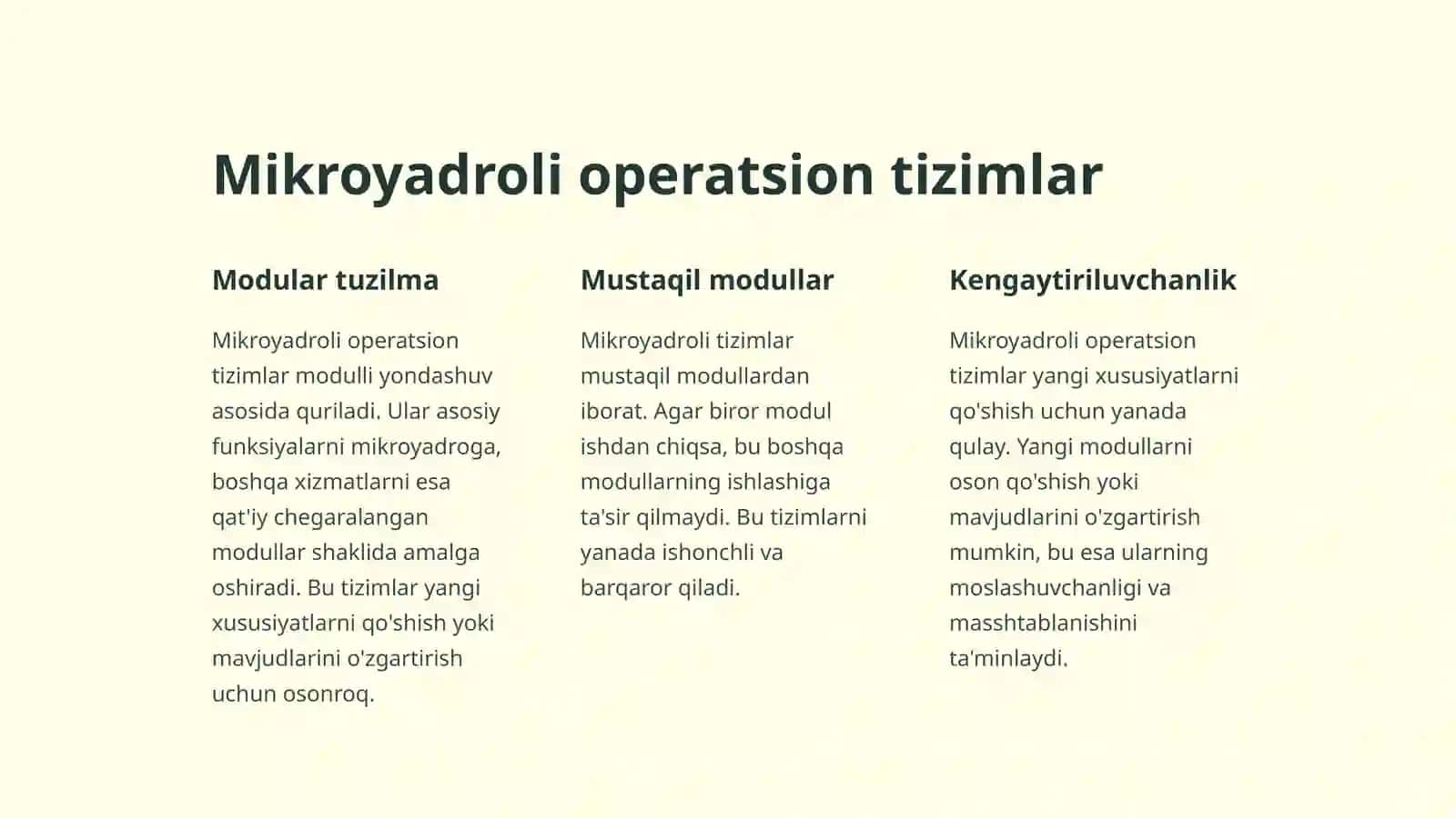 Monolitva mikroyadroli operatsion tizimlar 3