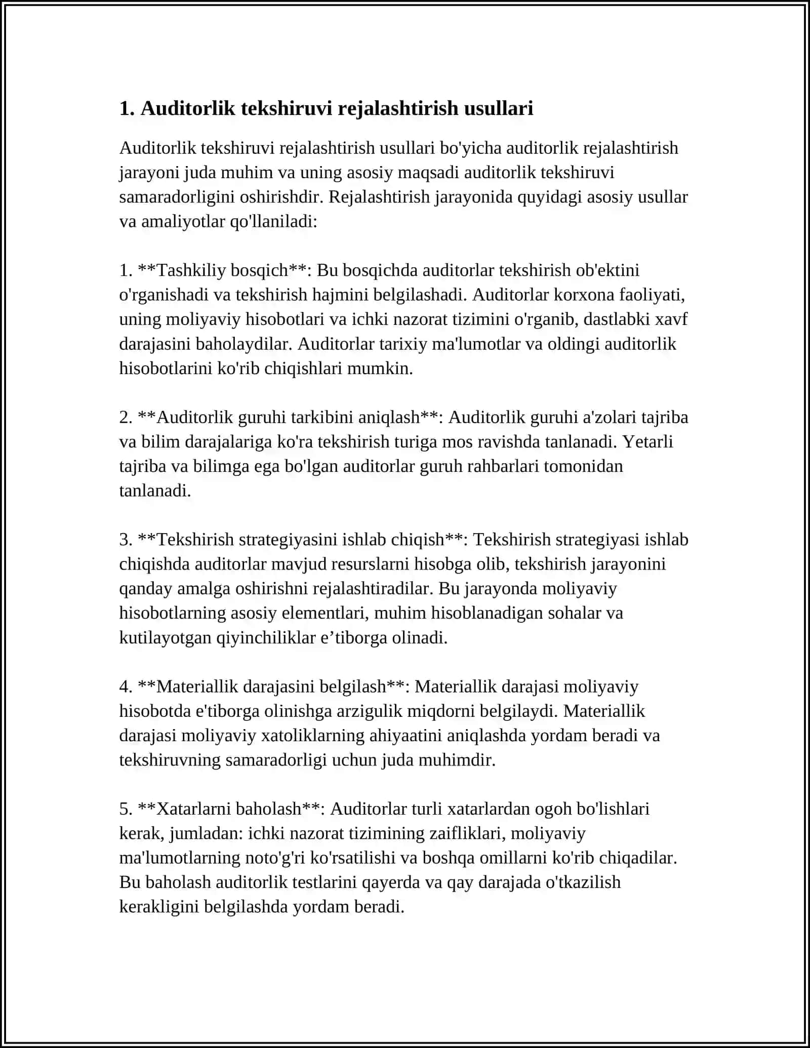 AUDITORLIK TEKSHIRUV USULLARI 3