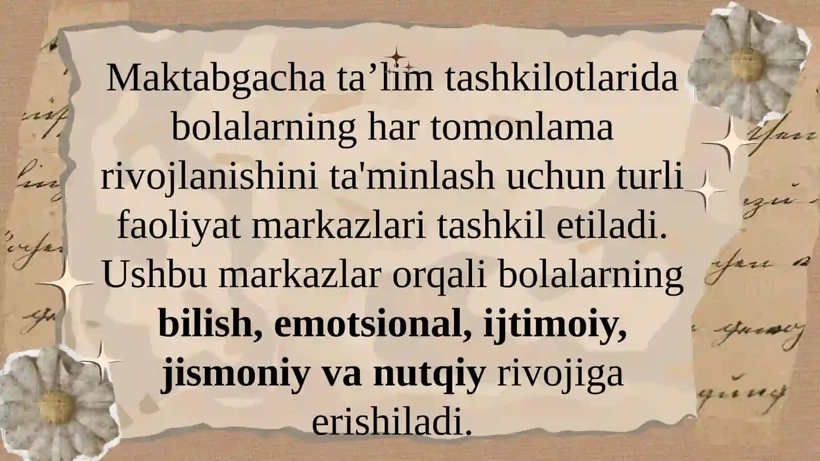 Maktabgacha ta’limda markazlarda olib boriladigan ishlar mazmuni 3