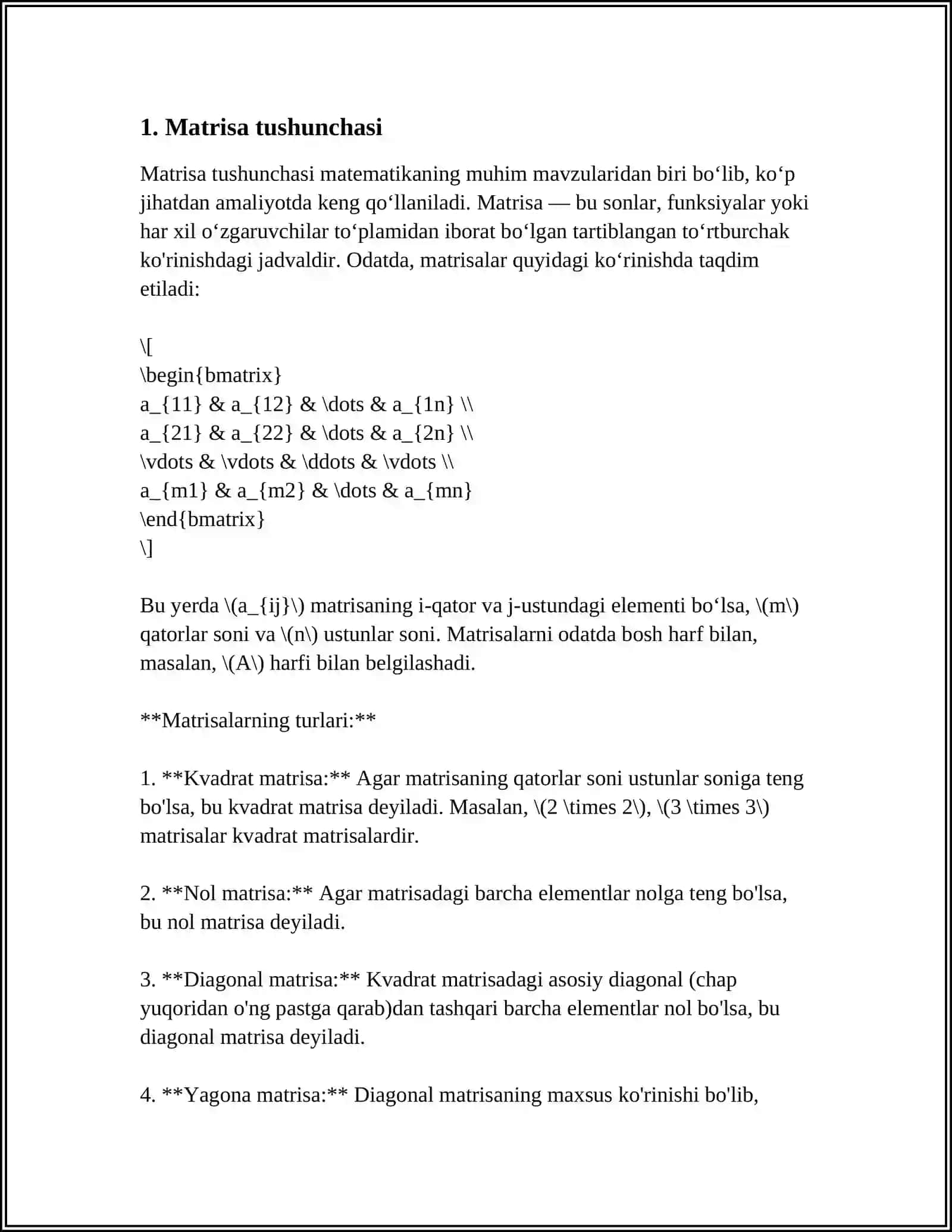 MATRITSA VA VEKTORLAR SISTEMASINING RANGI 3