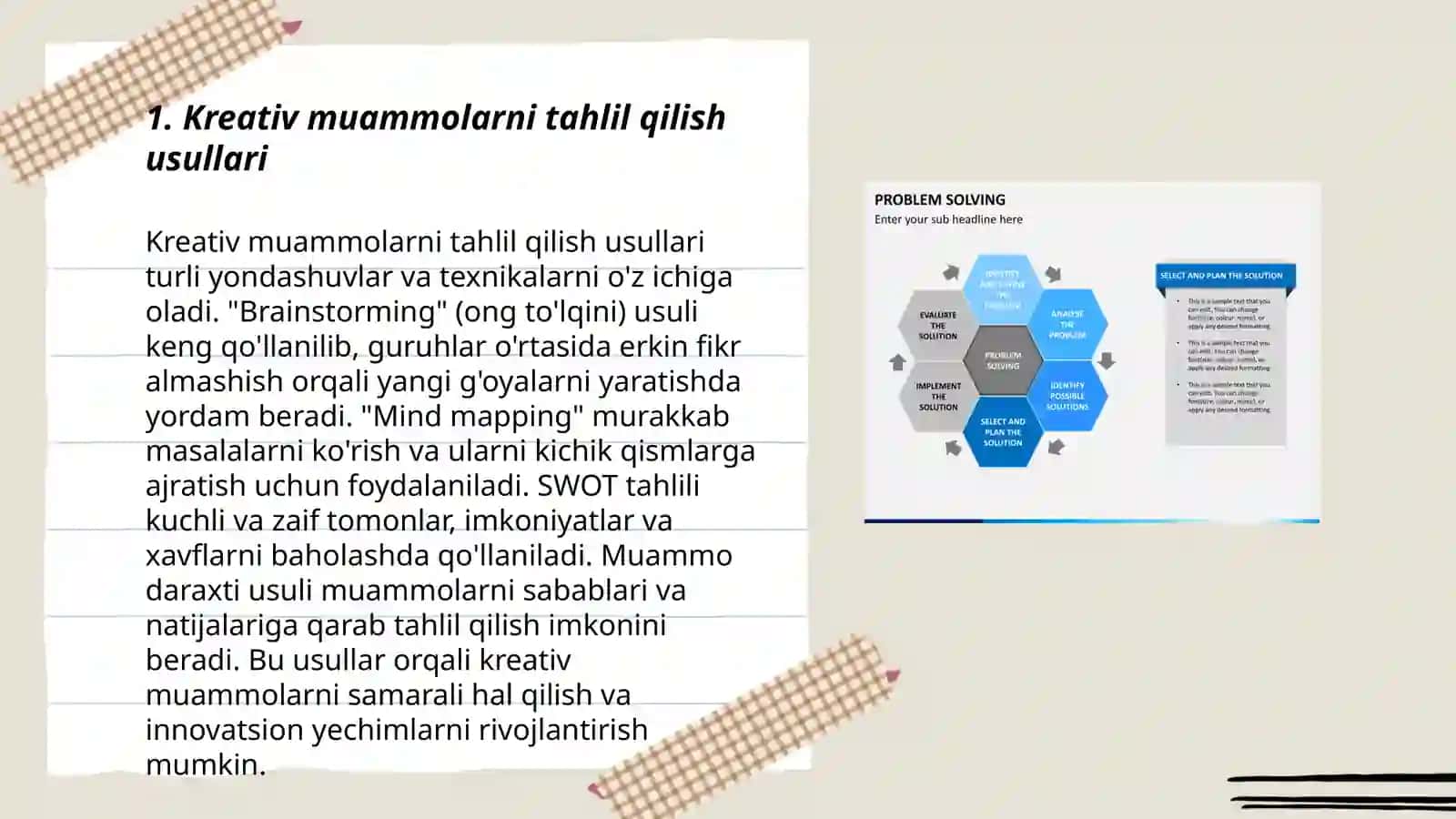 Kreativ muammolarni yechishda analitik texnikalar 3