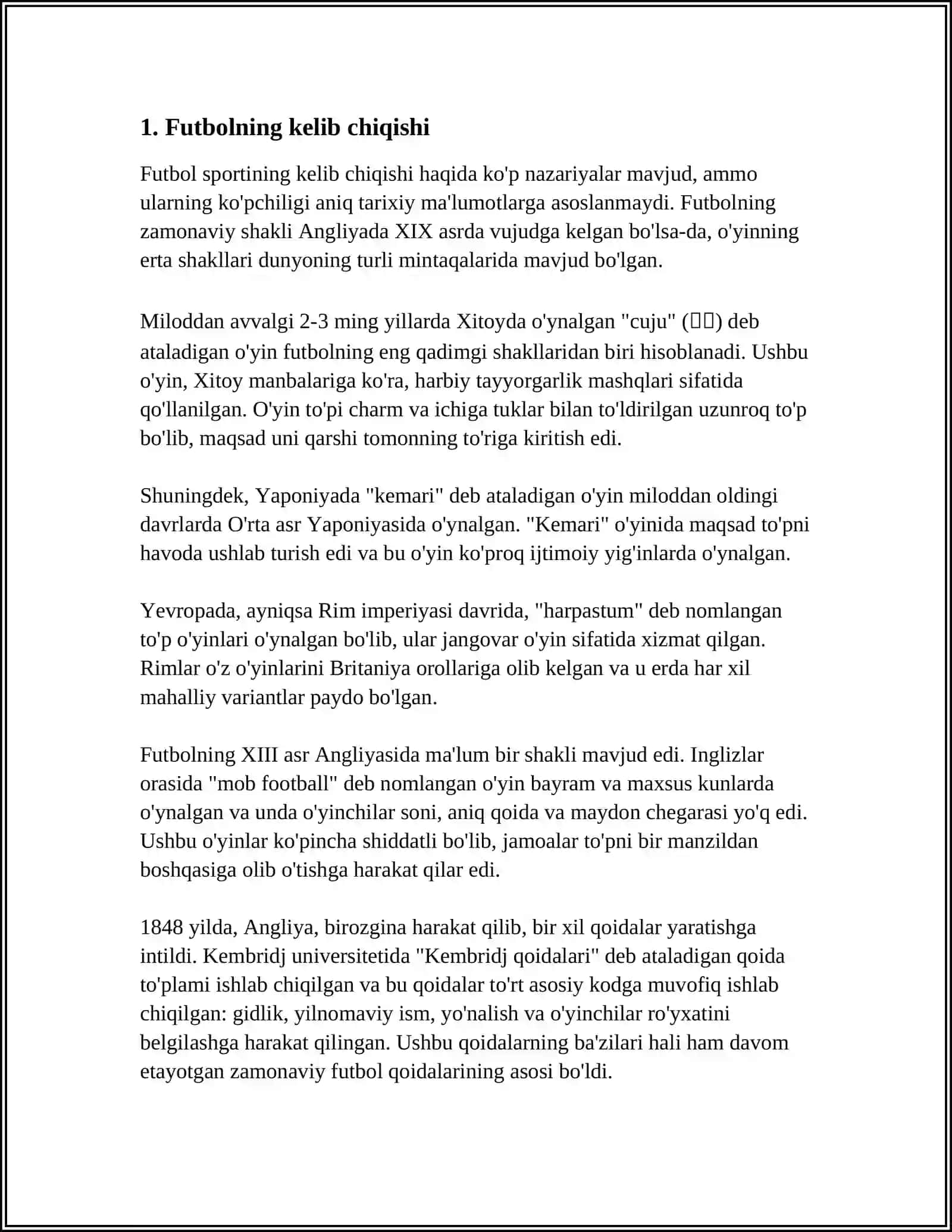 FUDBAL TARIXI VA RIVOJLANISHI 3