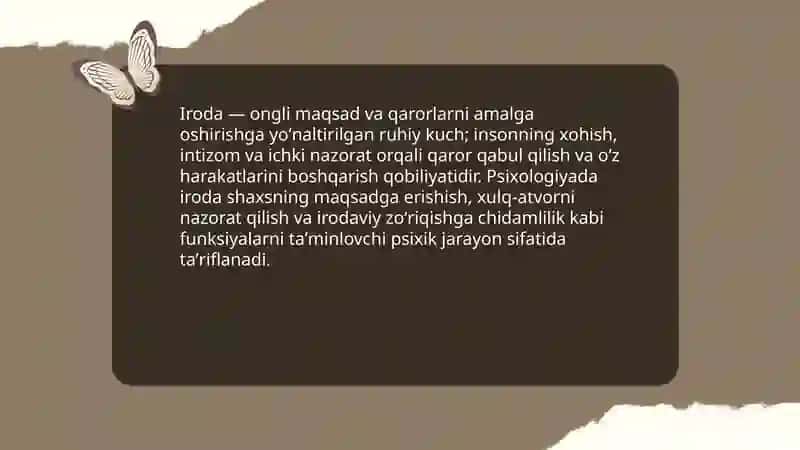 Iroda va irodaviy zoʻriqish 3