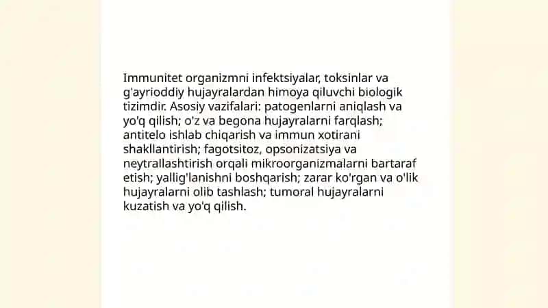Immunitet xakida tushuncha 3