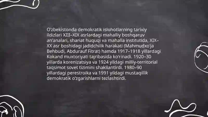 Oʻzbekistonda demokratik islohotlarning tarixiy ildizlari 3