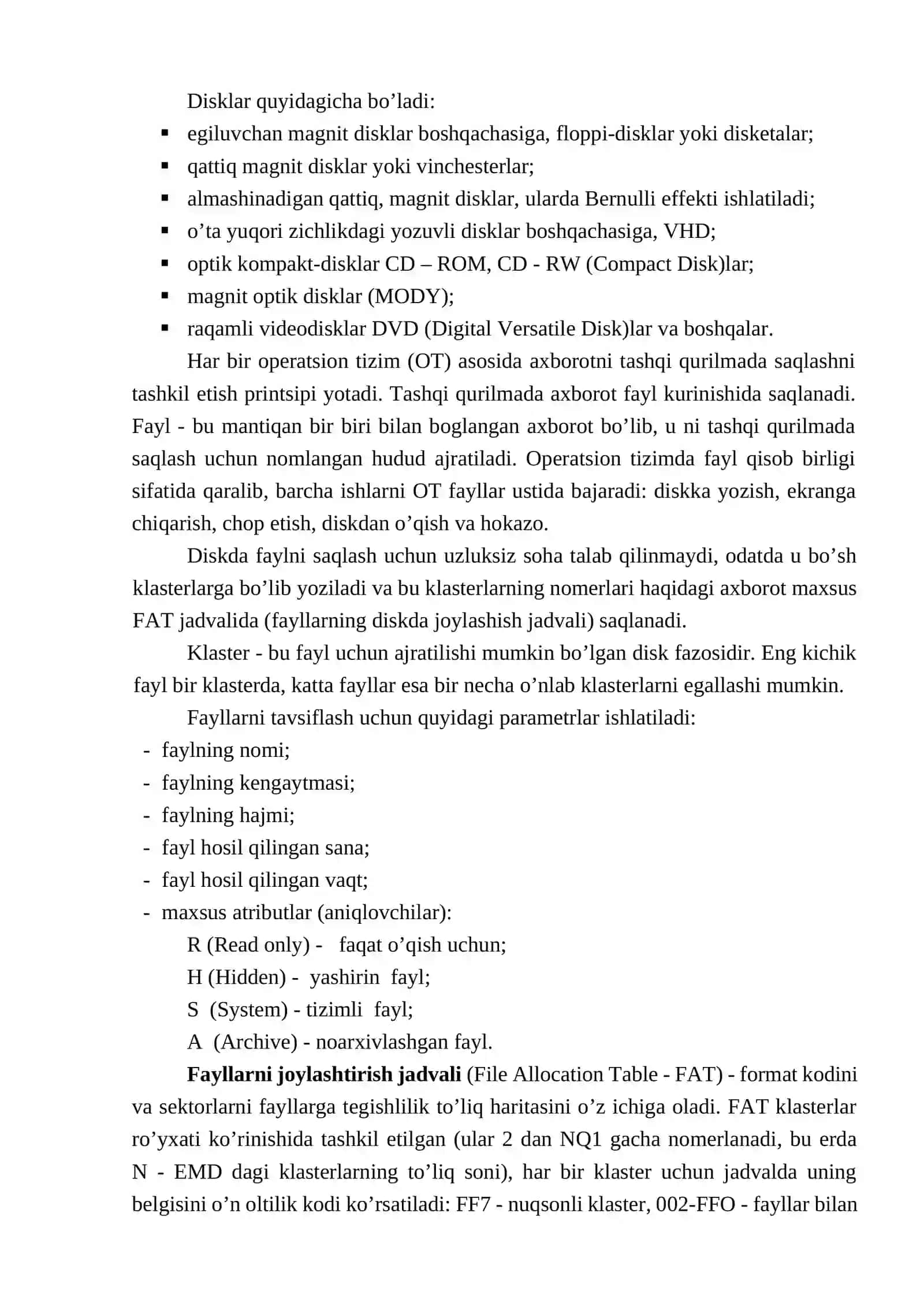 KOMP`YUTER TEXNIKASI ASOSLARI 3
