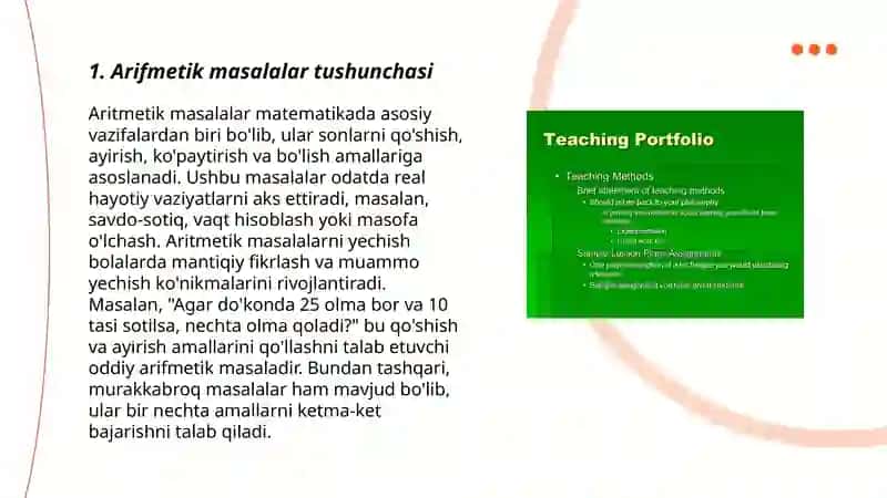 Arifmetik masalalar yechishga oʻrgatish metodikasi 3