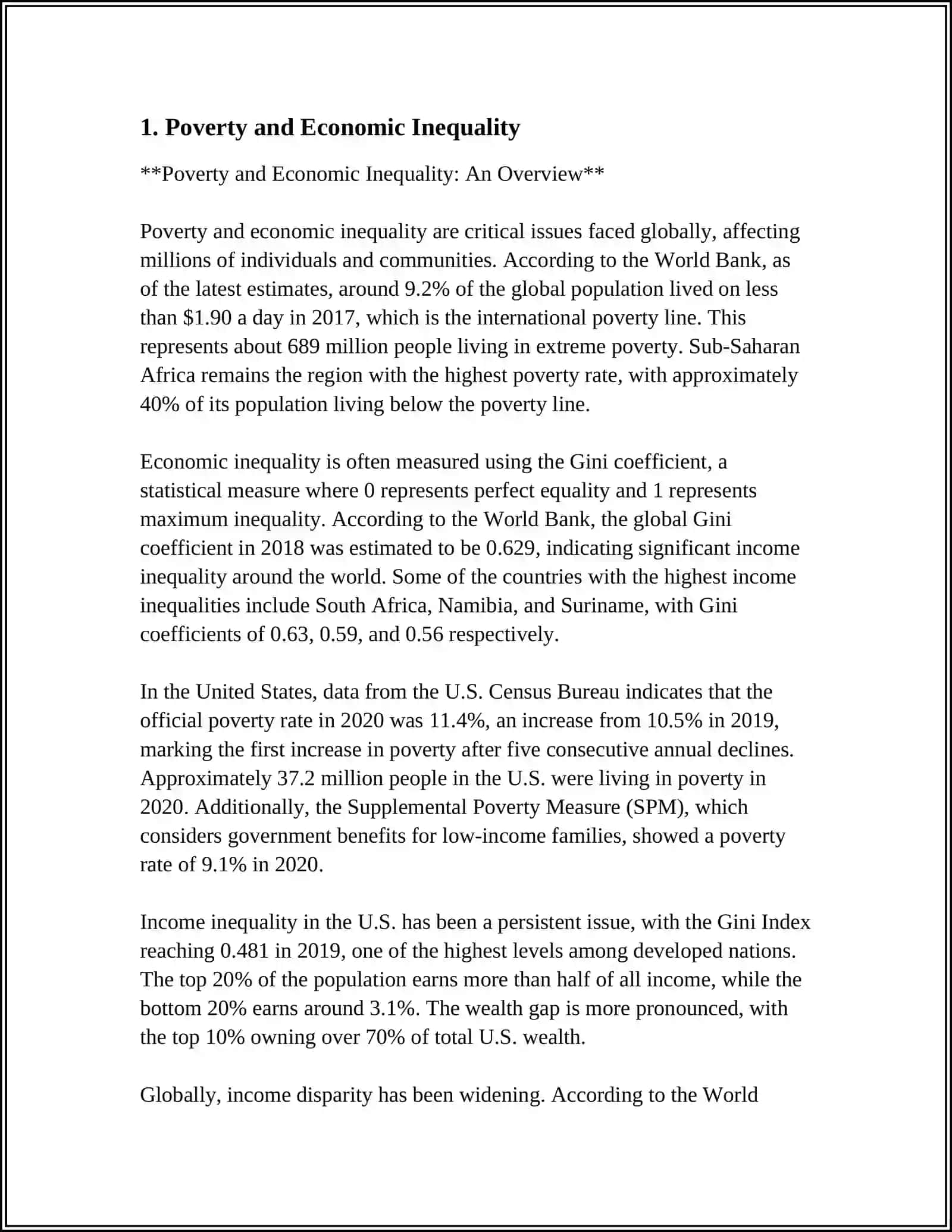 Poverty and Economic Inequality: An Overview 3