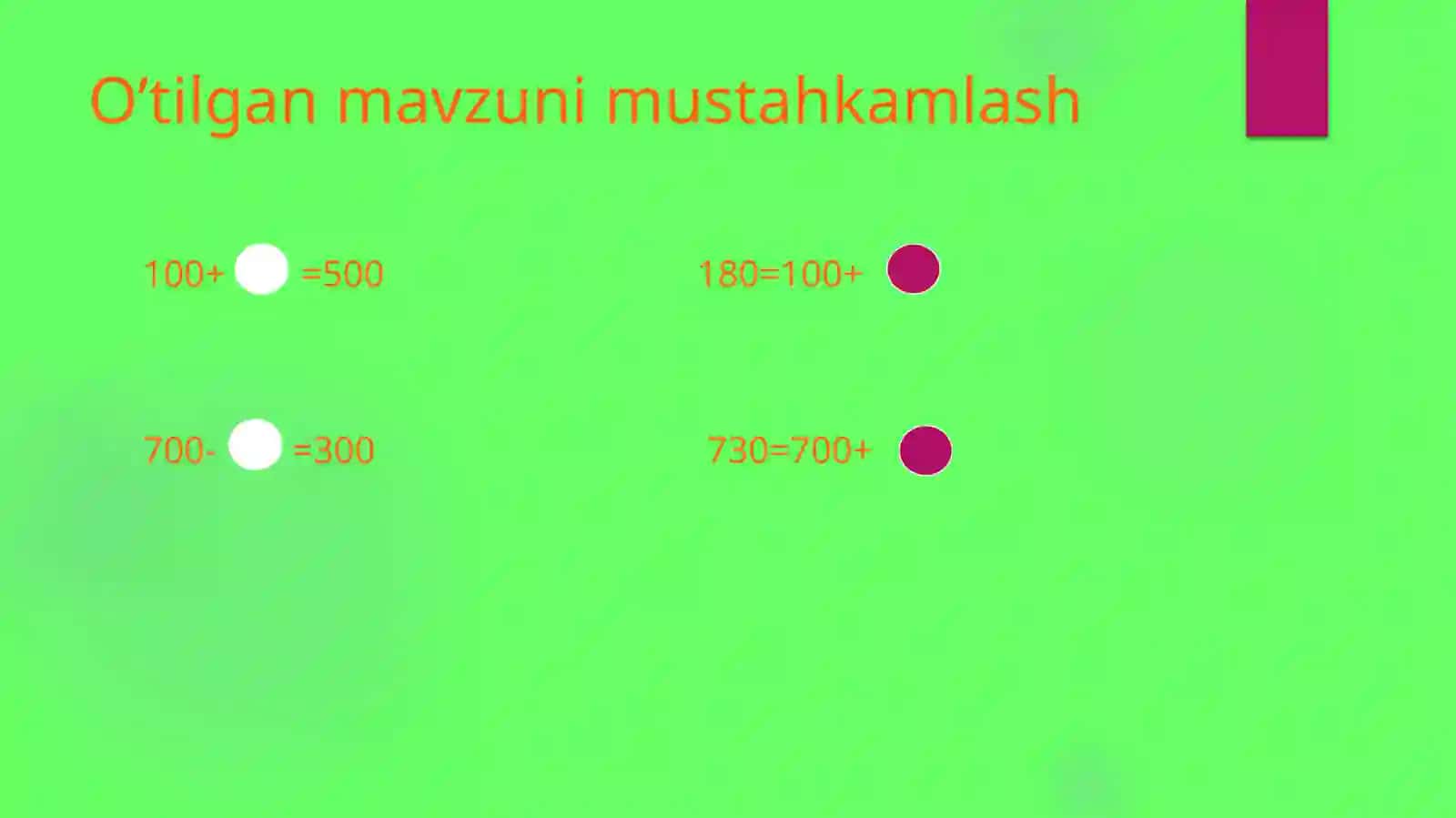 O'tilgan mavzuni mustahkamlash 3