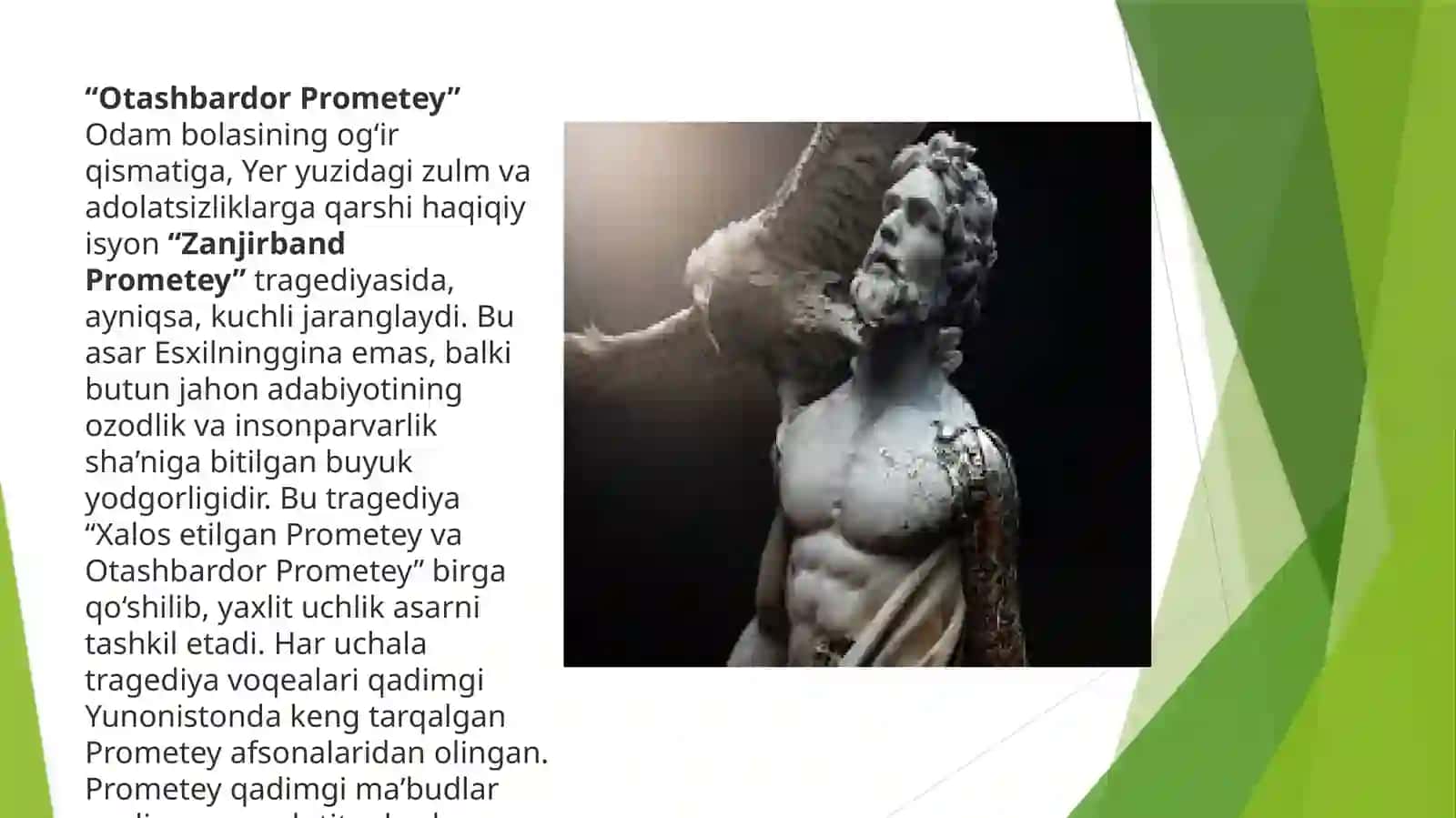 Zanjirband Prometey asarida mifologiyaning o'rni 3