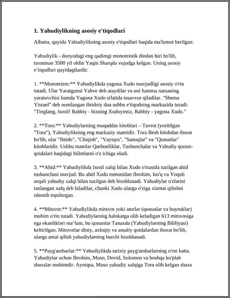 Yahudiylik TA'LIMOTI, AN'ANA VA MAROSIMLARI 3