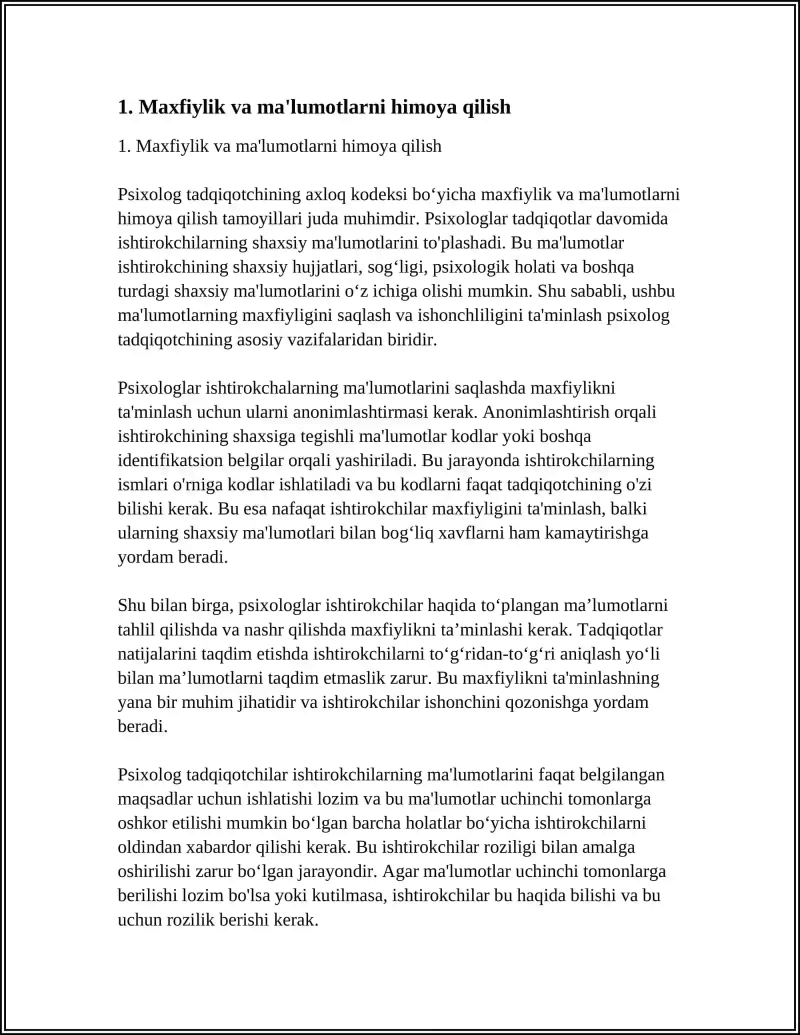 PSIXOLOG TADQIQOTCHINING AXLOQ KODEKSI 3
