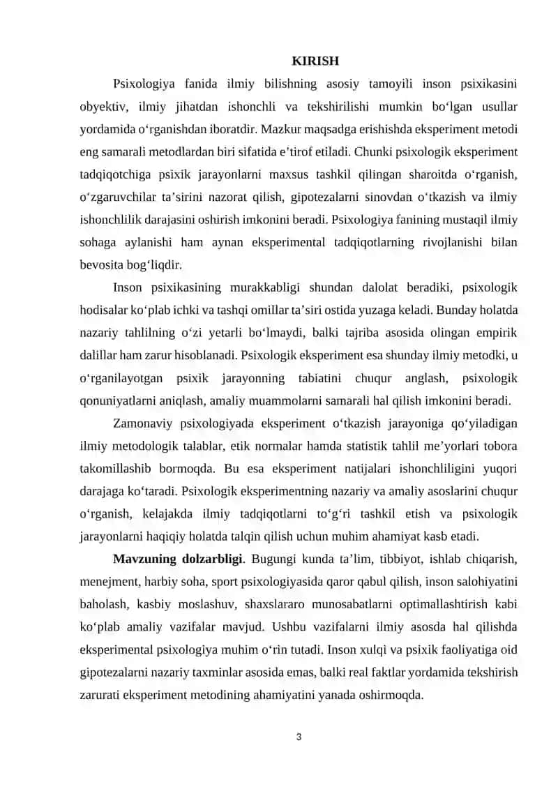 Psixologik eksperiment jarayoni va uning asosiy xususiyatlari 3