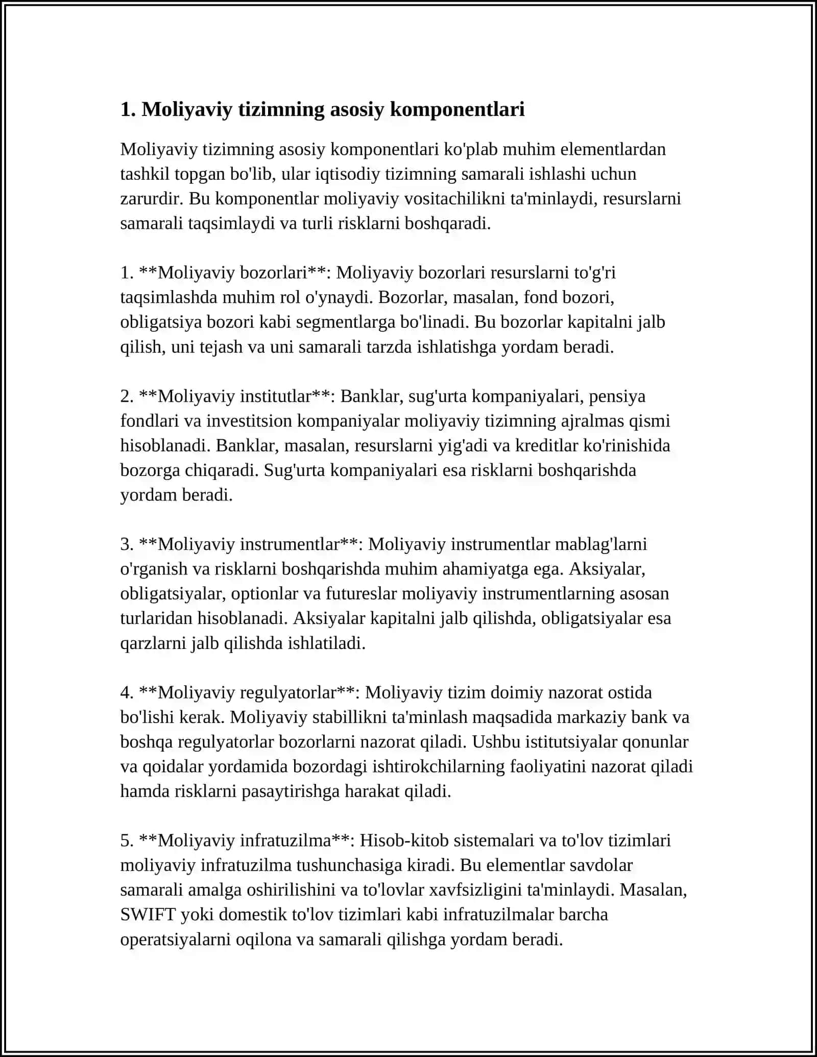 Moliyaviy Tizim 3
