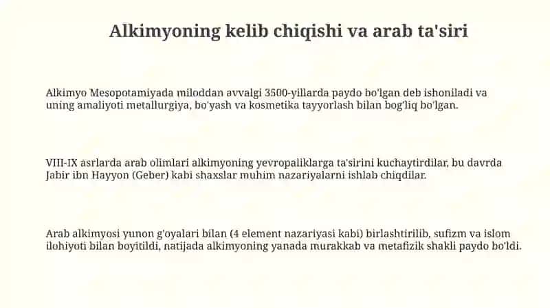 Alkimyoning rivojlanishi Yevropada 3