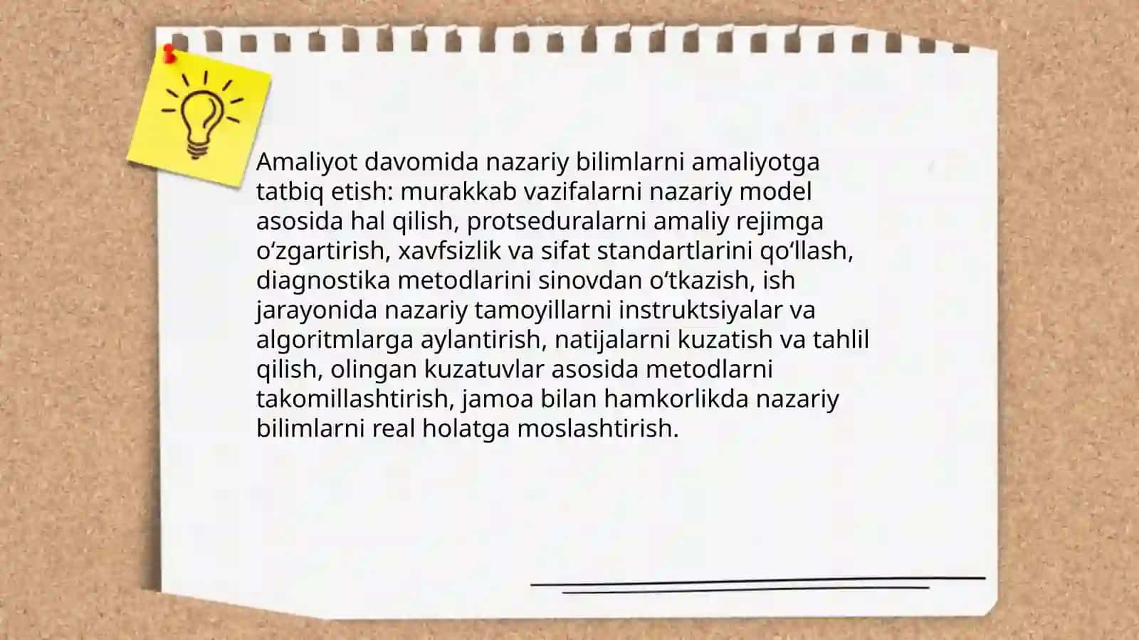 Amaliyot davomida egallangan bilim va koʻnikmalar 3
