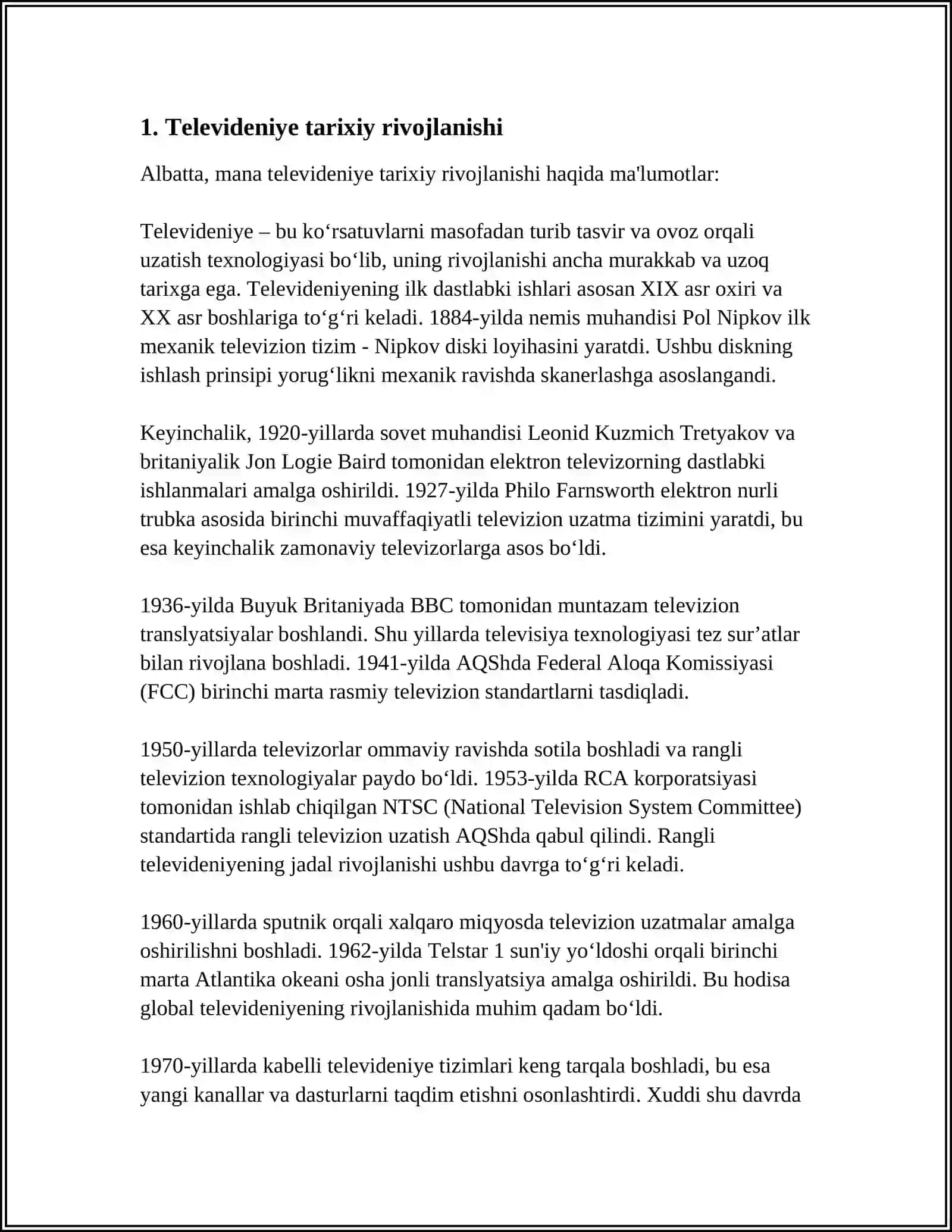 TELEVIDENIYA-KÒNGILOCHAR SANOAT SIFATIDA 3