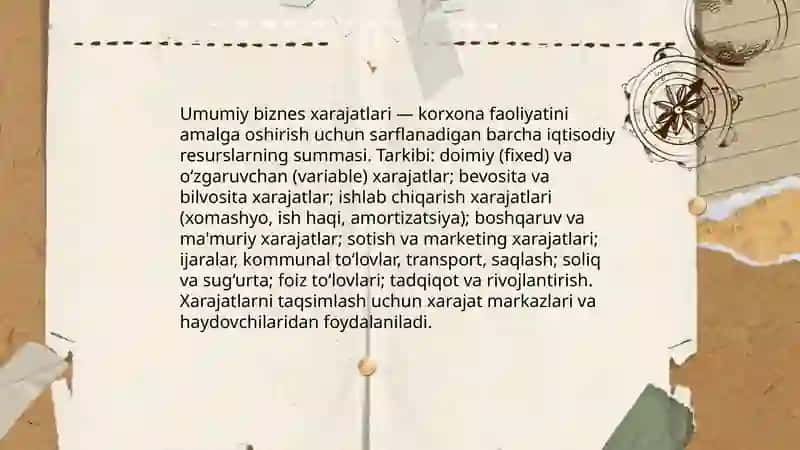 Umumiy biznes xarajatlari 3