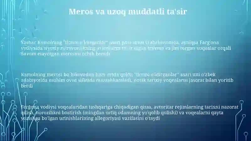Yashar Kamolning,,ilonni o'ldirganlar,, qissasi 3