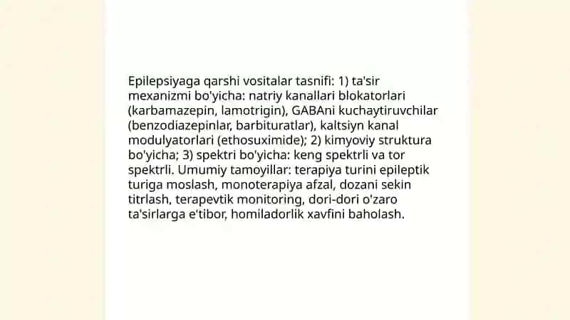 Epilepsiyaga garshi vositalar 3