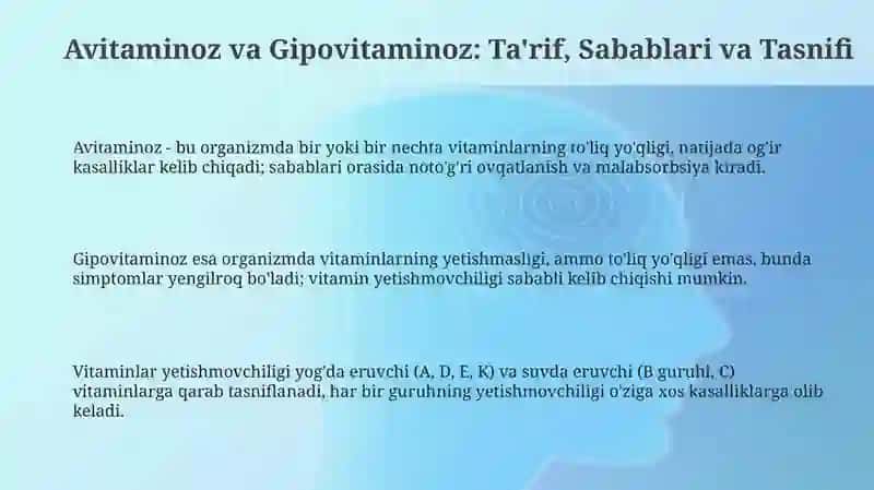 Avitaminoz va Gipovitaminoz 3