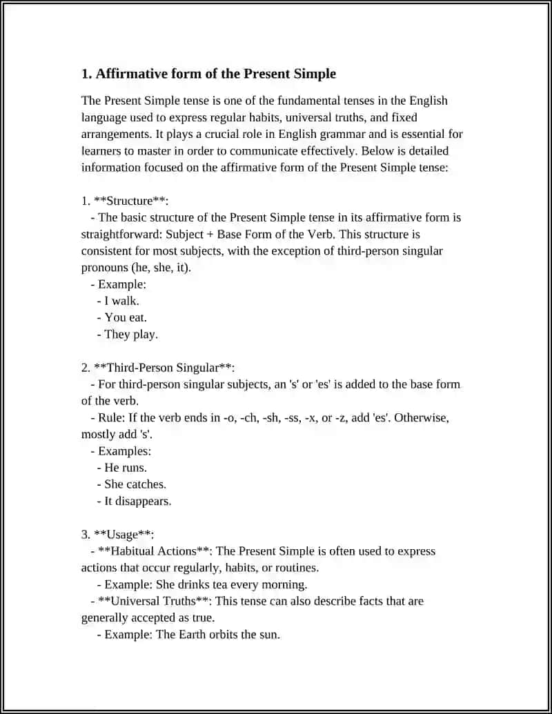 PRESENT SIMPLE 3