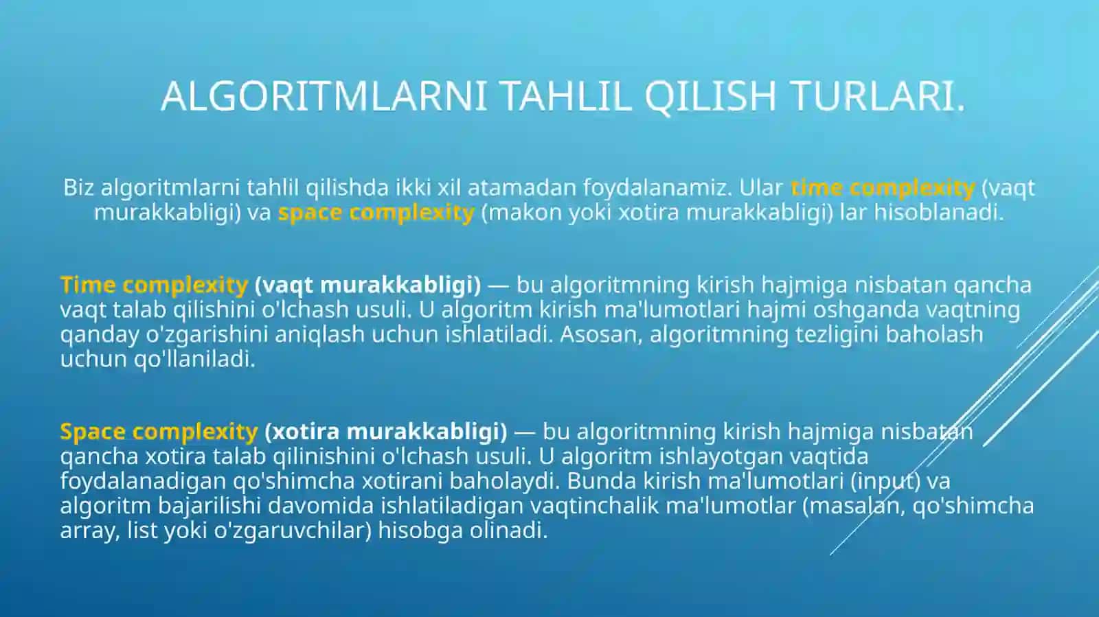 Big O notation Algoritmlarning samaradorlik tahlili 3