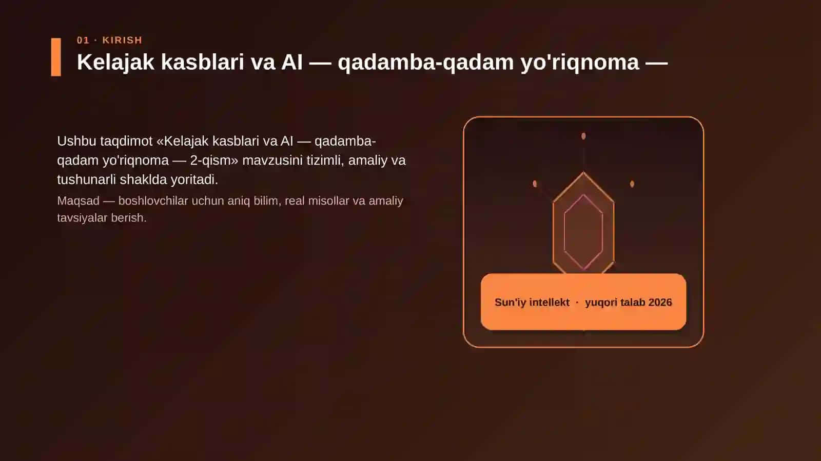 Kelajak kasblari va AI — qadamba-qadam yo'riqnoma — 2-qism 3
