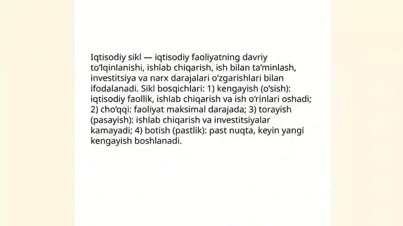 Iqtisodiy rivojlanishning tsiklligi va iqtisodiy sikl nazariyalari 3