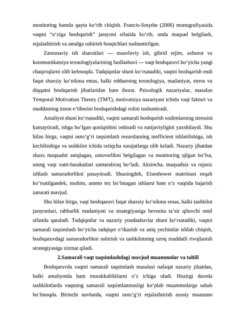 Vaqtni samarali taqsimlash bo‘yicha tadqiqot 3