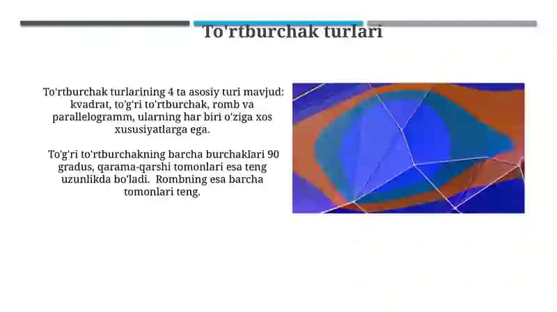 To'rtburchak turlari 3