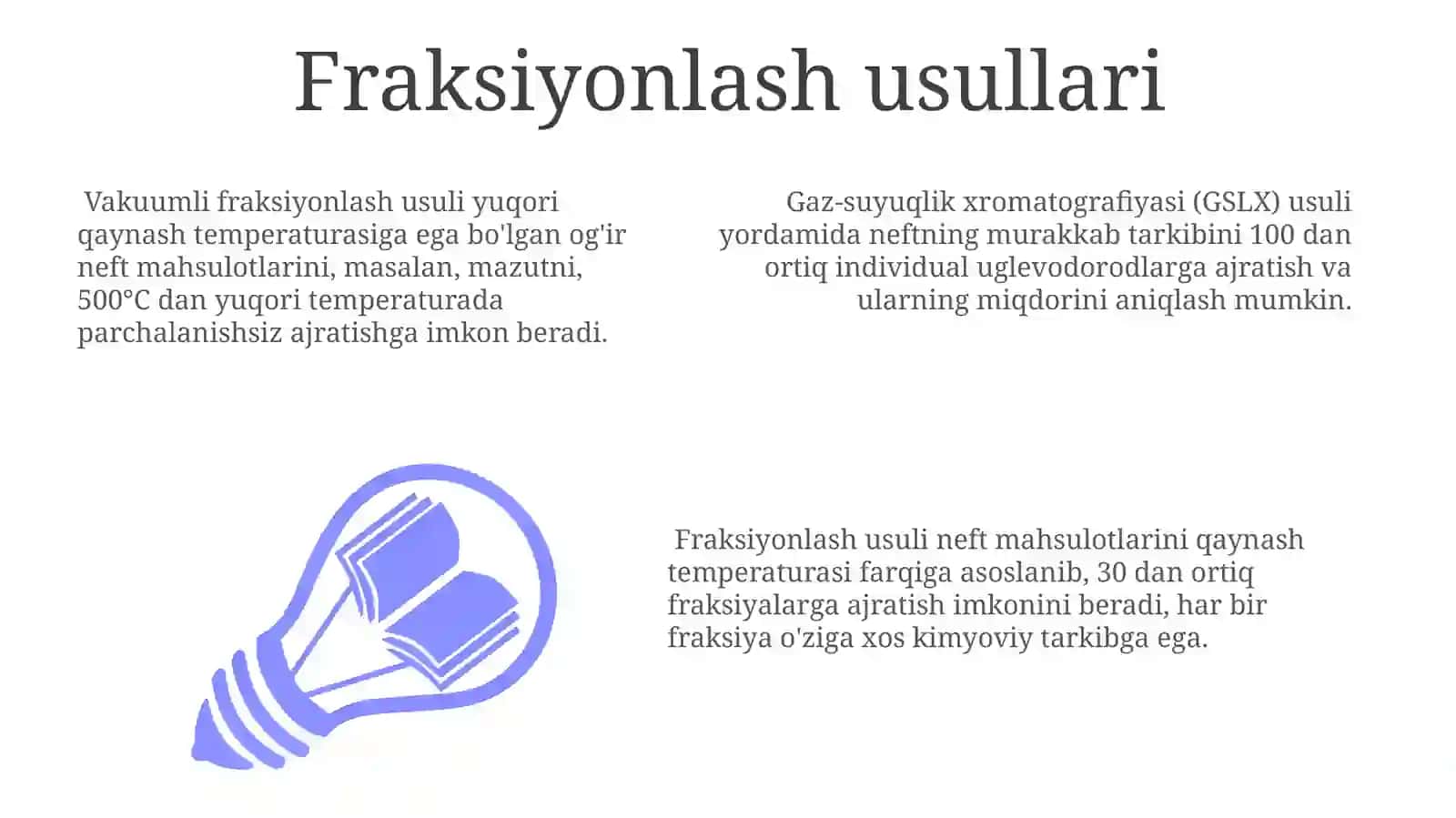Neft va netf mahsulotlarining tarkibini aniqlash usullari 3