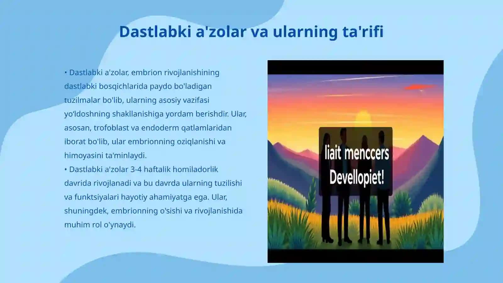 Yoʻldosh rivojlanishida dastlabki a'zolarning roʻli 3