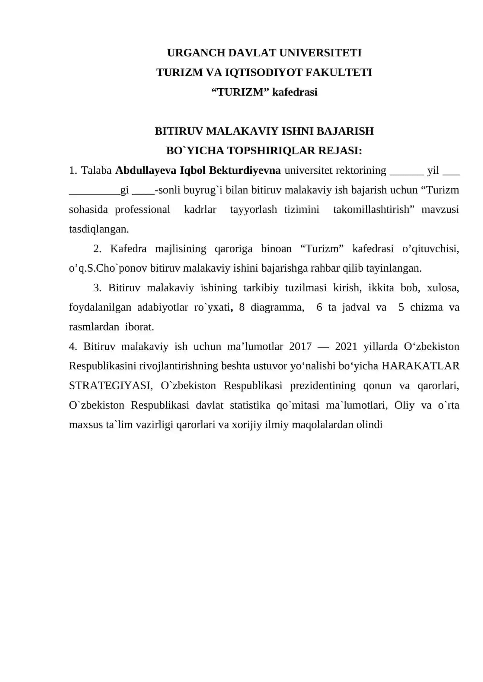 Turizm(faoliyat yo`nalishlari bo`yicha) 3