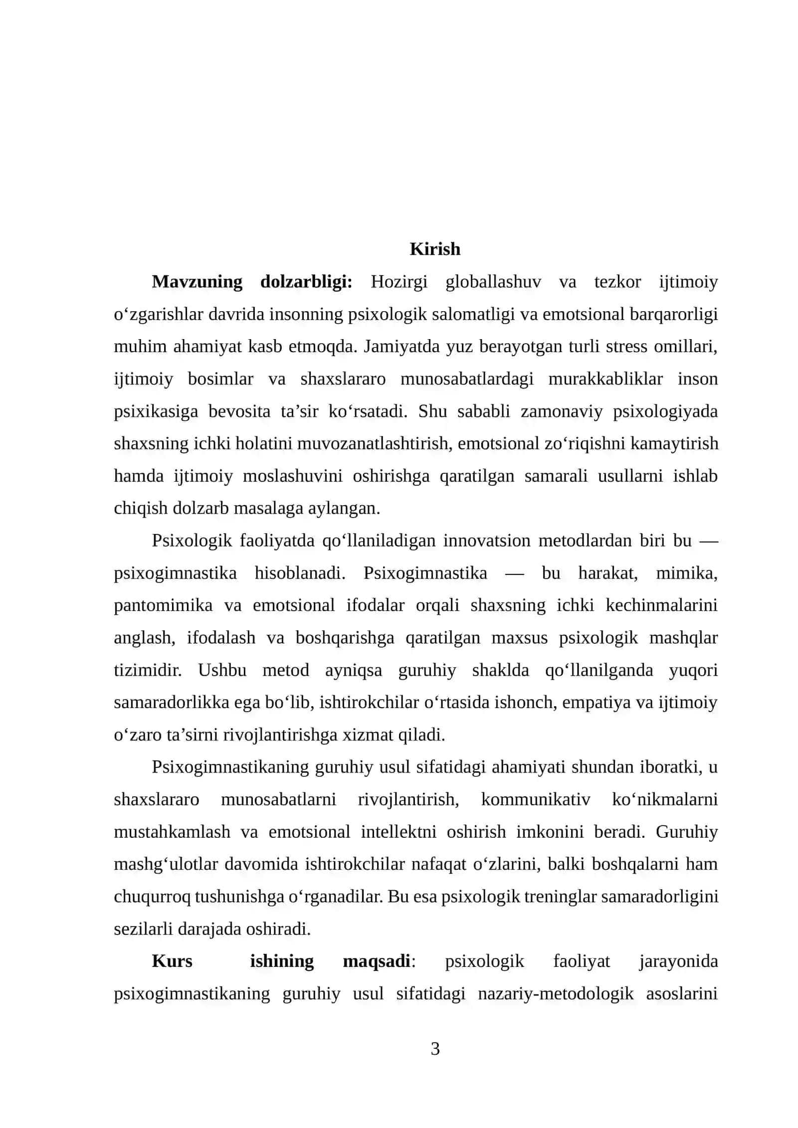 Psixologik faoliyatda psixogimnastika guruhiy usul sifatida 3