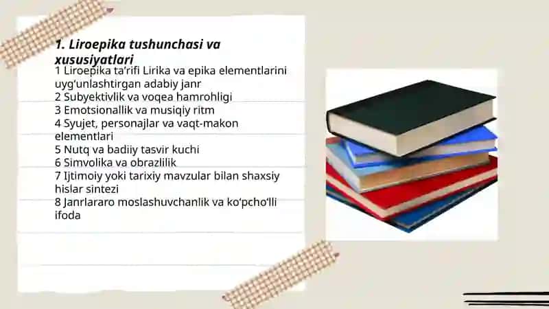 Liroepika va lirodramatik janrlar 3