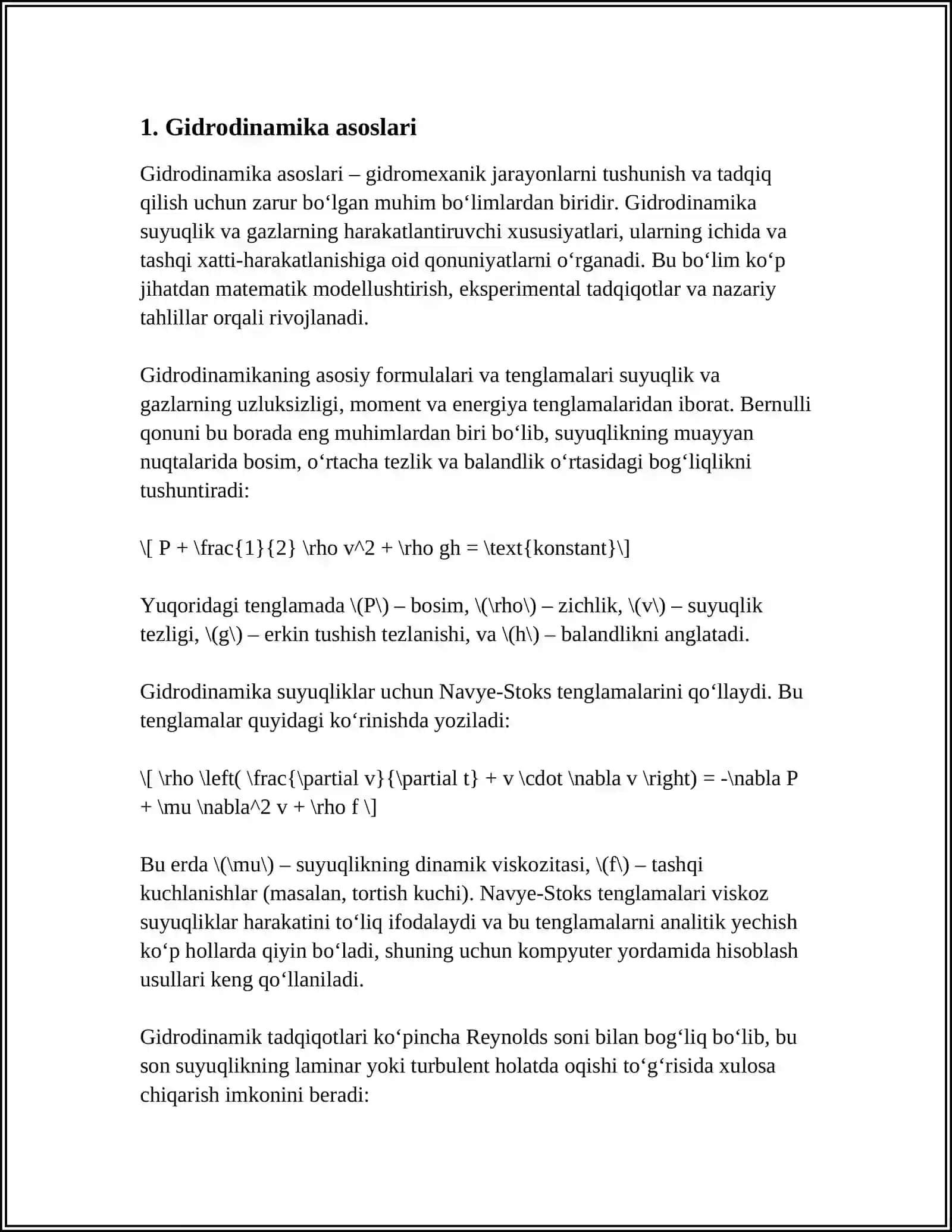 GIDROMEXANIK JARAYONLAR 3