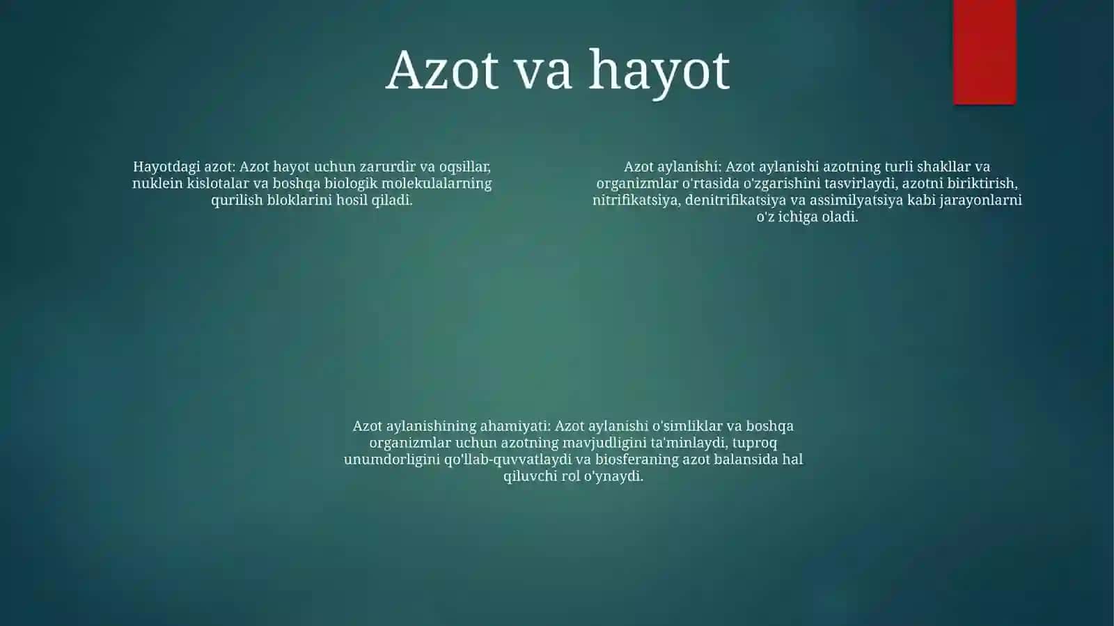 Azotning Tabiatda Aylanishi 3