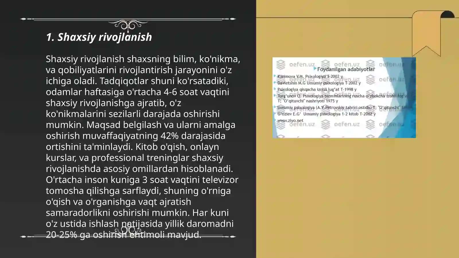 Shaxsiy rivojlanish 3