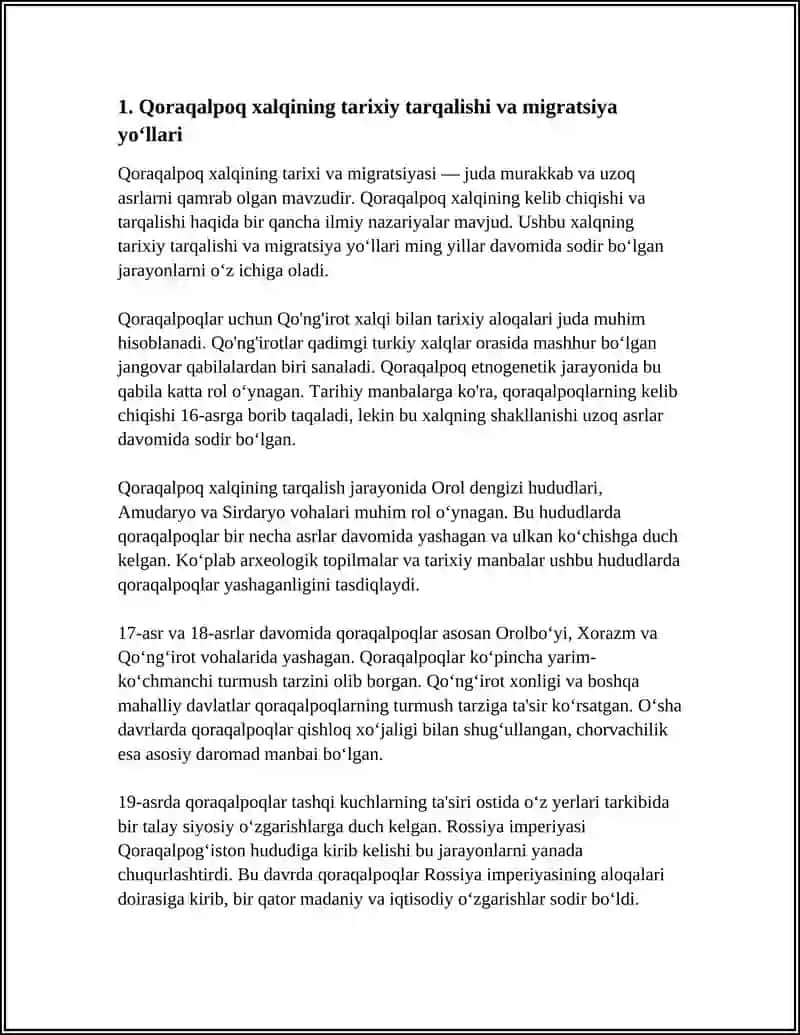 Qoraqalpoq Xalqining Tarqalishi 3