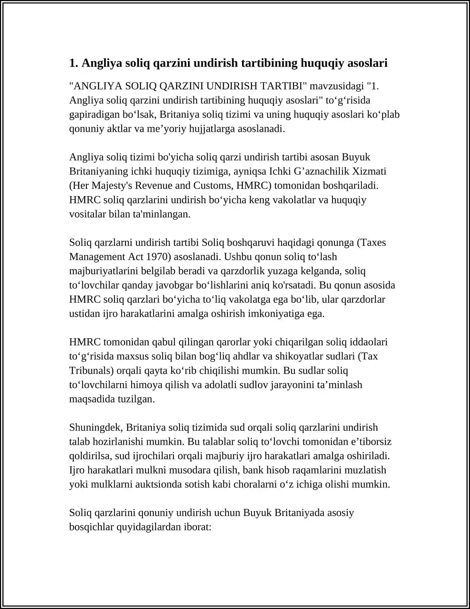 ANGLIYA SOLIQ QARZINI UNDIRISH TARTIBI 3