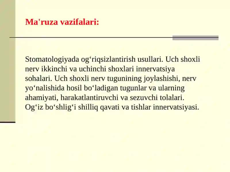 Stomatologiyada Og'riqsizlantirish 3