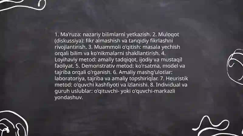 Ta'lim metodlari va vositalari 3