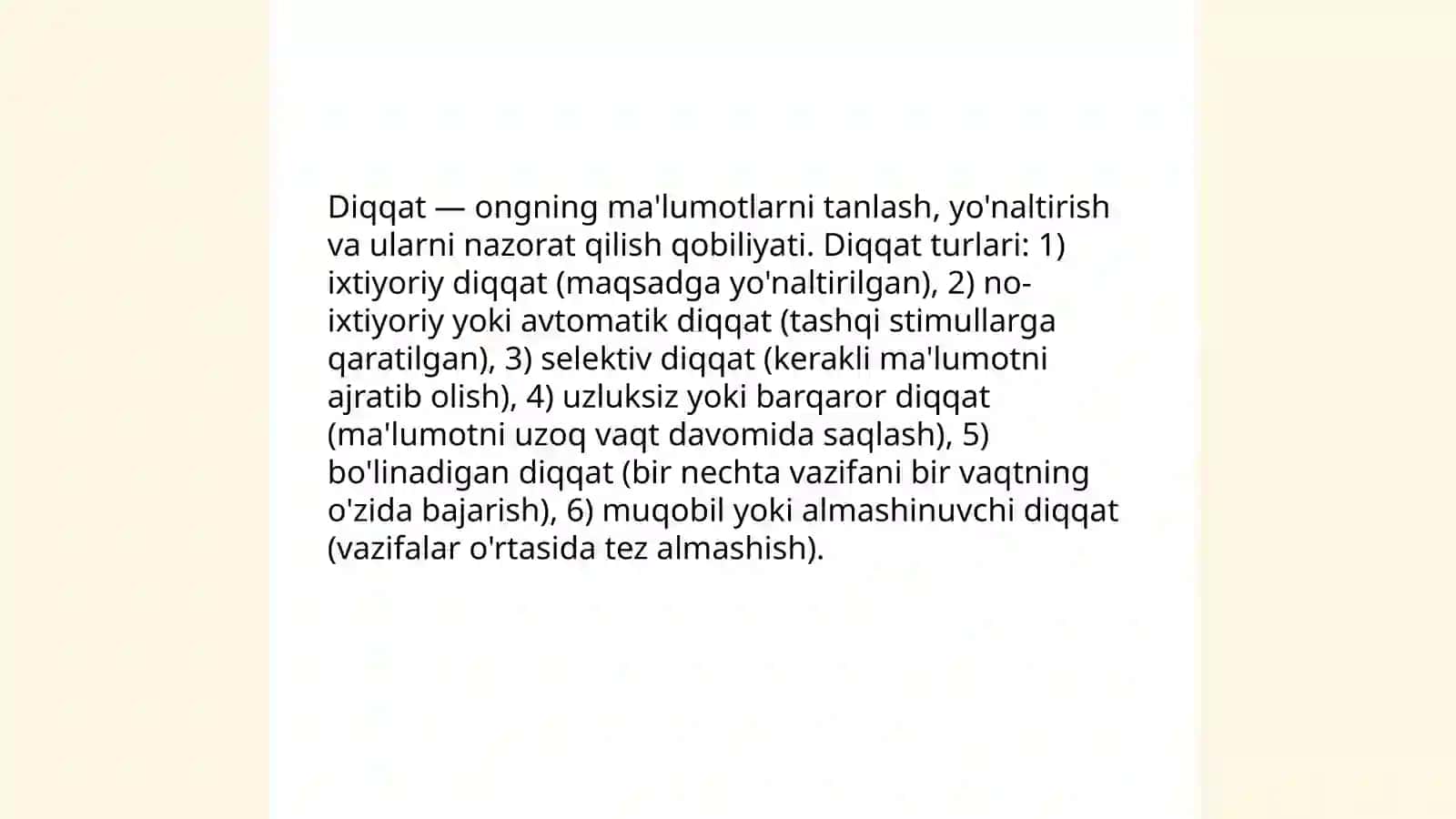 Diqqat va xotira 3