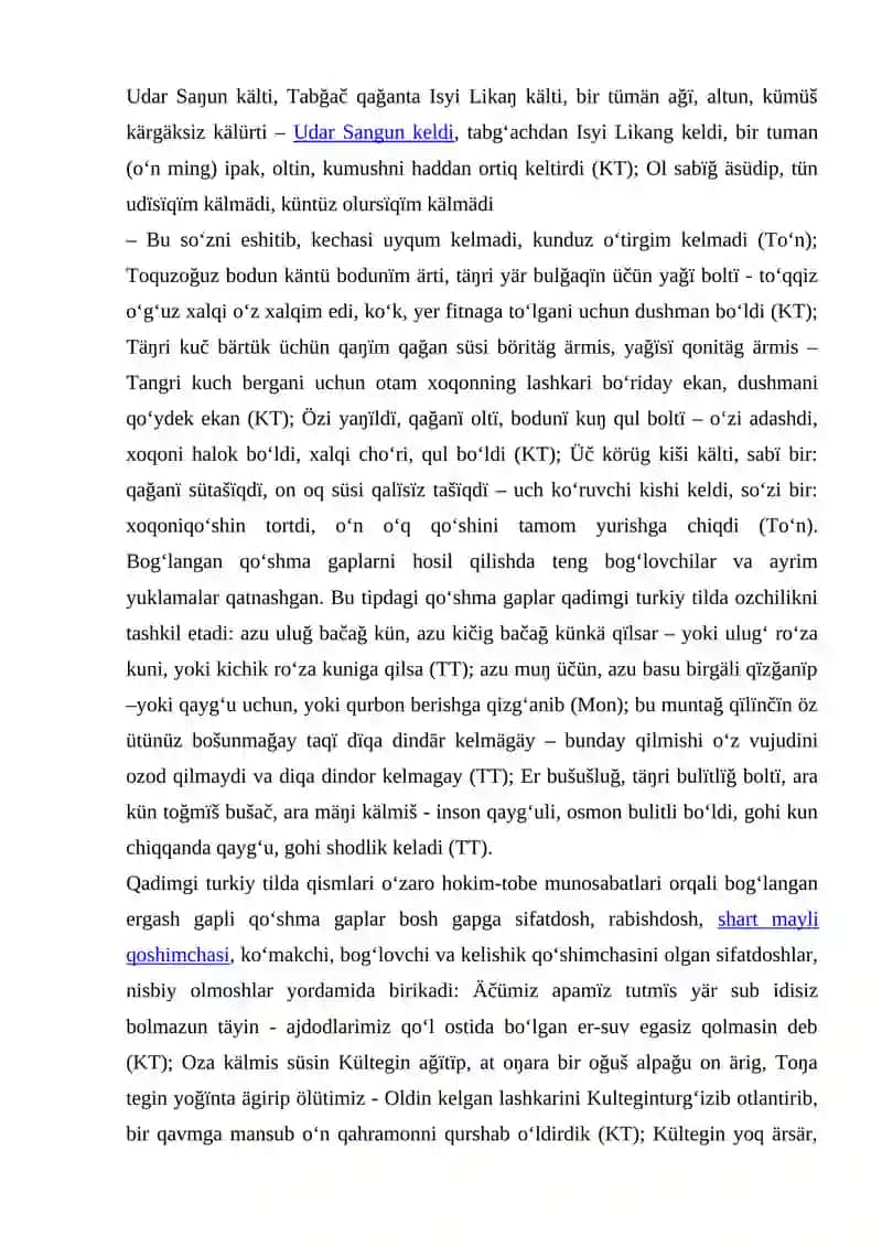 TOBE TARKIBI QO`SHMA GAPLAR 3